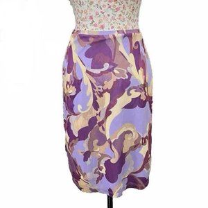 Vintage 2000s Y2K print purple skirt size tag small but looks closer to a medium
